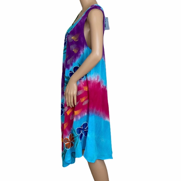 😳SALE😳 MM Collection Women Dress Multi Blue Baltic  Rayon - Picture 5 of 8